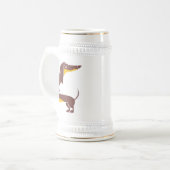 Grappig schattig teckel voor lange hond ouder bierpul (Voorkant links)