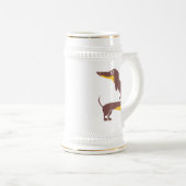 Grappig schattig teckel voor lange hond ouder bierpul (Voorkant rechts)