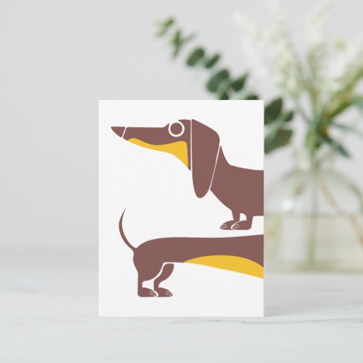 Grappig schattig teckel voor lange hond ouder briefkaart (Staand voorkant)
