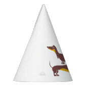 Grappig schattig teckel voor lange hond ouder feesthoedjes (Links)