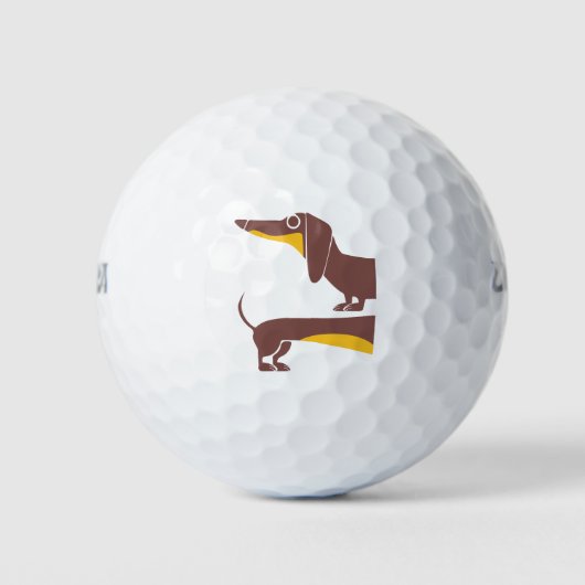 Grappig schattig teckel voor lange hond ouder golfballen (Voorkant)
