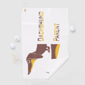 Grappig schattig teckel voor lange hond ouder golfhanddoek (Insitu)