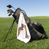 Grappig schattig teckel voor lange hond ouder golfhanddoek (Groen)