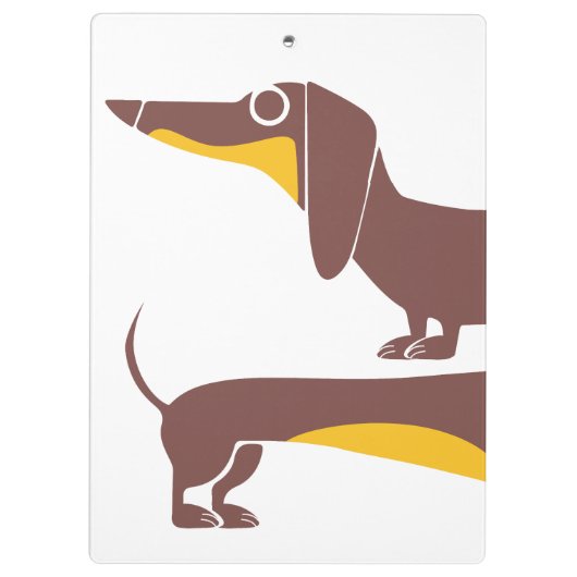 Grappig schattig teckel voor lange hond ouder klembord (Achterkant)