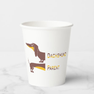 Grappig schattig teckel voor lange hond ouder papieren bekers