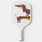 Grappig schattig teckel voor lange hond ouder pickleball paddle (Achterkant)