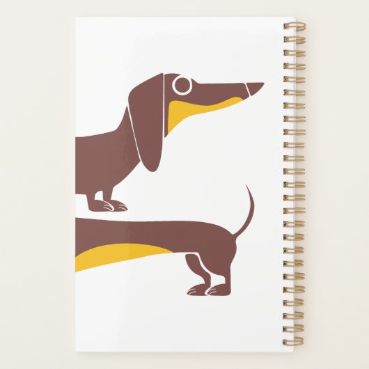 Grappig schattig teckel voor lange hond ouder planner (Achterkant)
