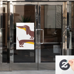 Grappig schattig teckel voor lange hond ouder raamsticker