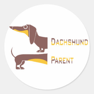 Grappig schattig teckel voor lange hond ouder ronde sticker