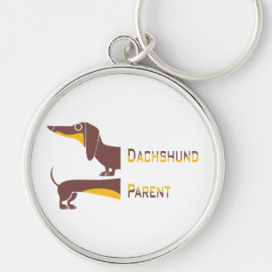 Grappig schattig teckel voor lange hond ouder sleutelhanger