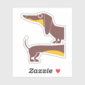 Grappig schattig teckel voor lange hond ouder sticker (Vel)