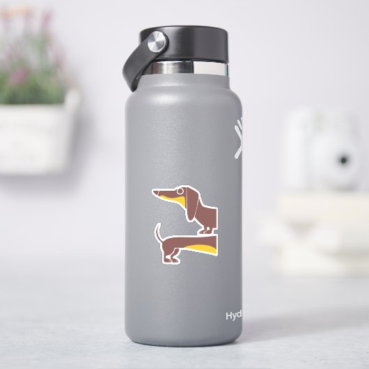 Grappig schattig teckel voor lange hond ouder sticker (HydroFlask)