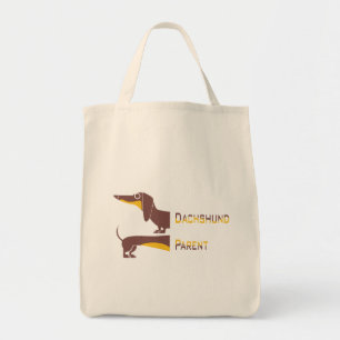 Grappig schattig teckel voor lange hond ouder tote bag