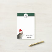 Grappig schattig Vakantie kerstkat monogram Post-it® Notes (Op bureau)
