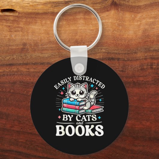 Grappig Schattig Wordt Snel Afgeleid Door Katten E Sleutelhanger (Voorkant)