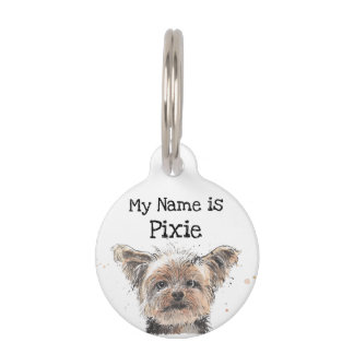 Grappig schattig Yorkshire Terrier Yorkie Dog Wate Huisdierpenning