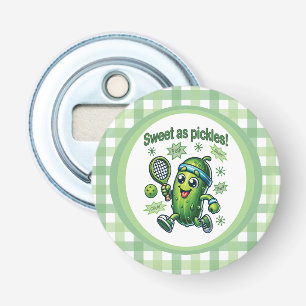 Grappig Schattig Zoet als Augurken Pickleball Button Flesopener