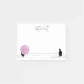 Grappig Schattige Bubblegum Vogels op een Draadwit Post-it® Notes (Voorkant)