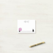 Grappig Schattige Bubblegum Vogels op een Draadwit Post-it® Notes (Op bureau)
