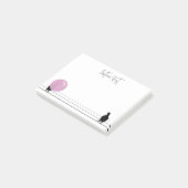 Grappig Schattige Bubblegum Vogels op een Draadwit Post-it® Notes (Schuin)