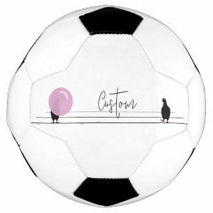 Grappig Schattige Bubblegum Vogels op een Draadwit Voetbal
