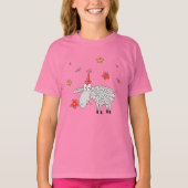 Grappig Schattige Cartoon schapenbloem vlinder mei T-shirt (Voorkant)