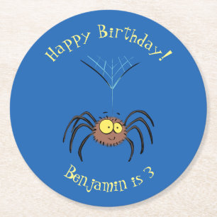 Grappig schattige cartoon van de fluffiasappel ronde kartonnen onderzetter