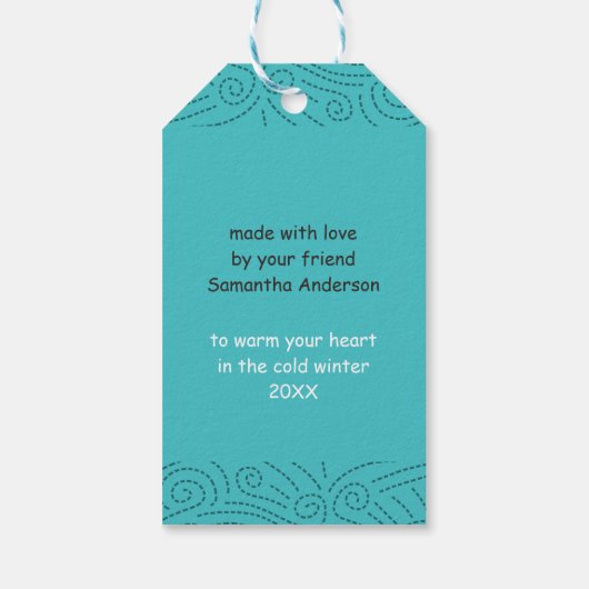 Grappig Schattige Custom Breien Naalden Garen Joke Cadeaulabel (Achterkant)