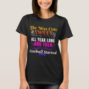 Grappig Schattige en zoet Toen begon het Football T-shirt