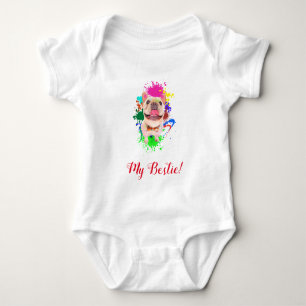 Grappig Schattige Frenchie Dog Baby Bodysuit