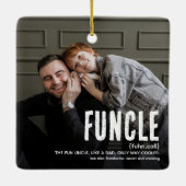 Grappig Schattige FUNCLE 2 Foto Uncle Christmas Keramisch Ornament (Achterkant)