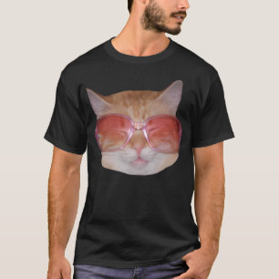 Grappig Schattige Geeky Hipster Cat Dragen Bril T-shirt