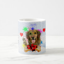 Grappig, Schattige Golden Retriever Hondenkerst Koffiemok