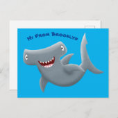 Grappig schattige Hammerhead-cartoon Briefkaart (Voorkant / Achterkant)