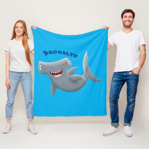 Grappig schattige Hammerhead-cartoon Fleece Deken