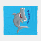 Grappig schattige Hammerhead-cartoon Fleece Deken (Voorkant (Horizontaal))