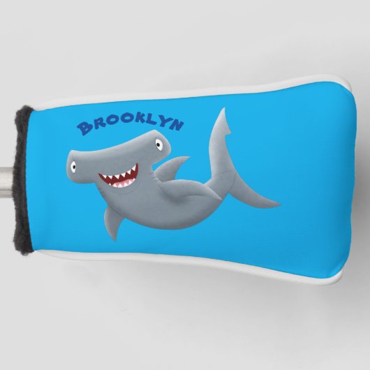 Grappig schattige Hammerhead-cartoon Golfheadcover (Voorkant)