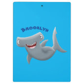 Grappig schattige Hammerhead-cartoon Klembord (Achterkant)