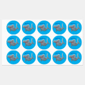 Grappig schattige Hammerhead-cartoon Labels (Vel)