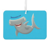 Grappig schattige Hammerhead-cartoon Luchtverfrisser (Achterkant)