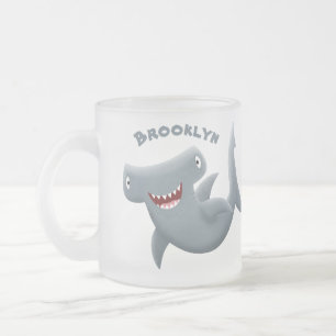 Grappig schattige Hammerhead-cartoon Matglas Koffiemok