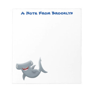 Grappig schattige Hammerhead-cartoon Notitieblok