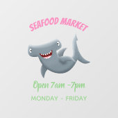 Grappig schattige Hammerhead-cartoon Raamsticker (Vel)