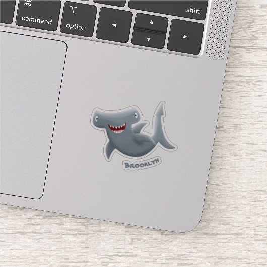 Grappig schattige Hammerhead-cartoon Sticker (Detail)