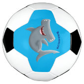 Grappig schattige Hammerhead-cartoon Voetbal (Gedraaid)