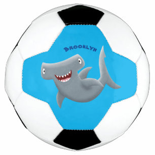 Grappig schattige Hammerhead-cartoon Voetbal