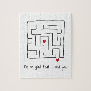 Grappig Schattige handgetekende Maze Valentijn Gif Legpuzzel