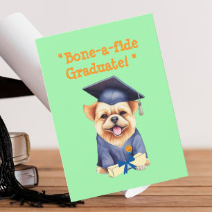 Grappig Schattige Hond Afstuderen Wenskaart Feestdagenkaart