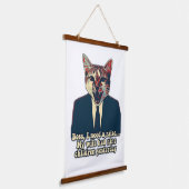 Grappig schattige kattenmeme voor katten- en katte hangend wandkleed (Gebogen)