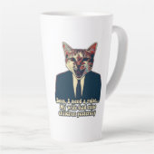 Grappig schattige kattenmeme voor katten- en katte latte mok (Rechterhoek)